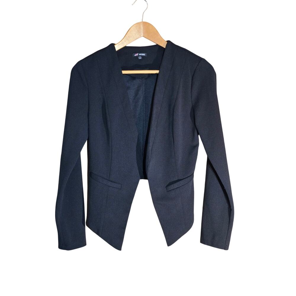 MICHEL Black Open Front Blazer Style Knit Top Women’s Small